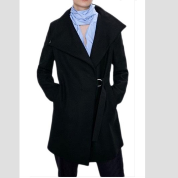 Zara Manteco Italian Wool buckle wrap coat XS - Picture 2 of 12